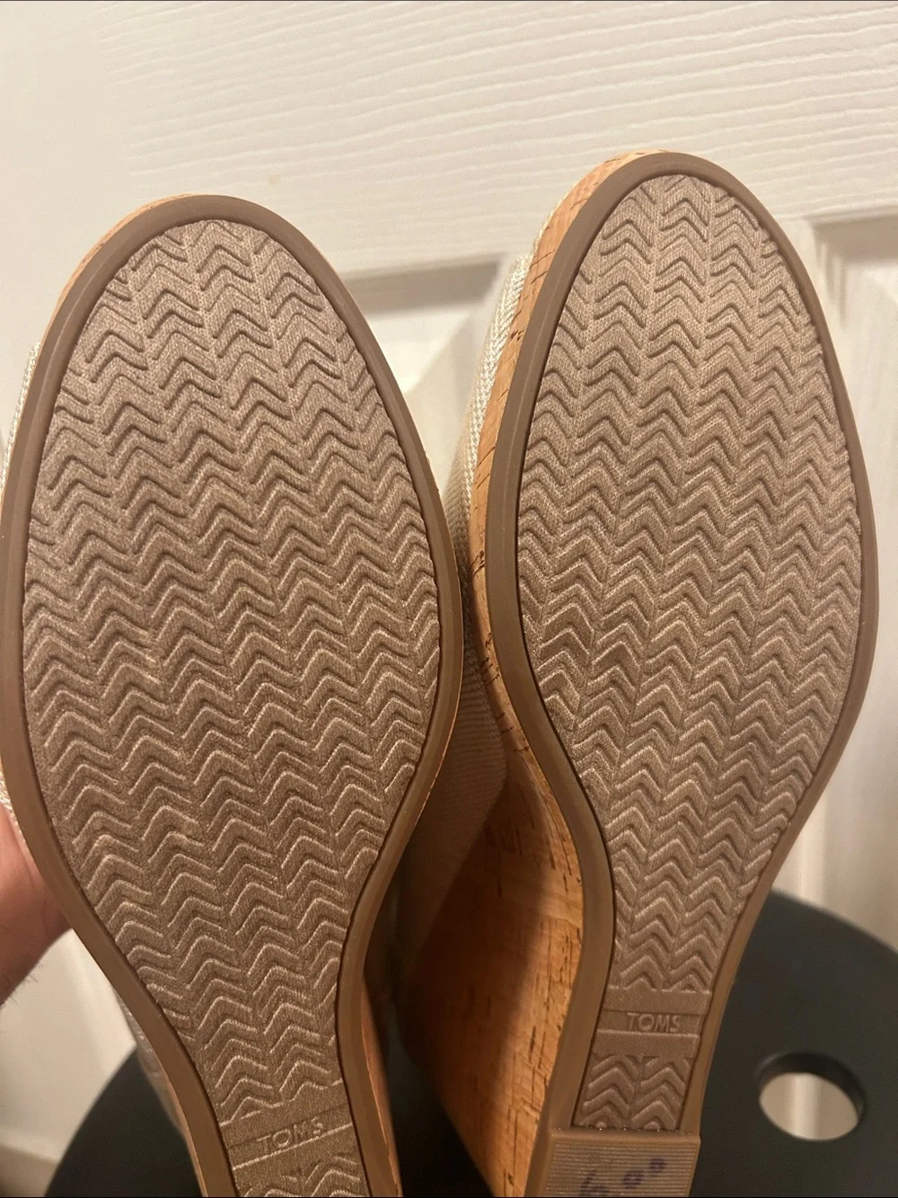TOMS Peeptoe Wedges Size 12
